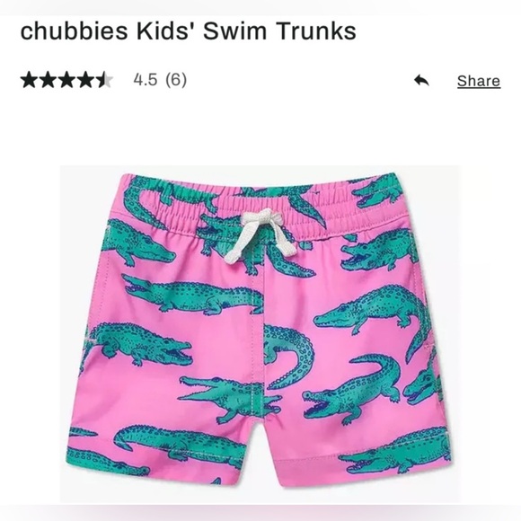 Chubbies Kids Alligator Beach Pool Swim Trunks w/Liner Pockets Size XS 6-7Y - Picture 5 of 5